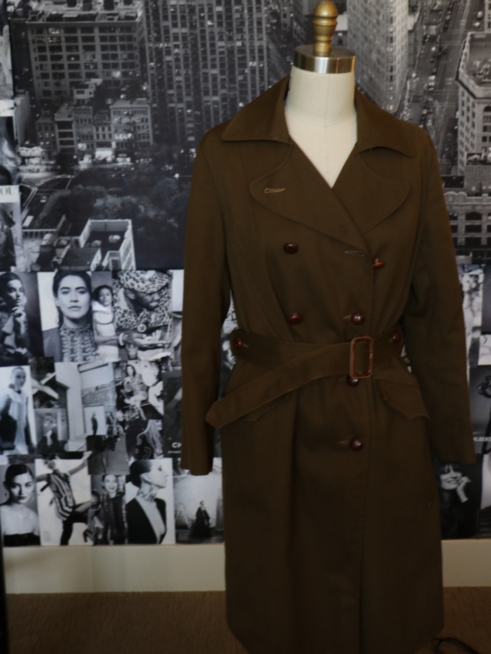 Vintage The Villager Trench Coat - Green